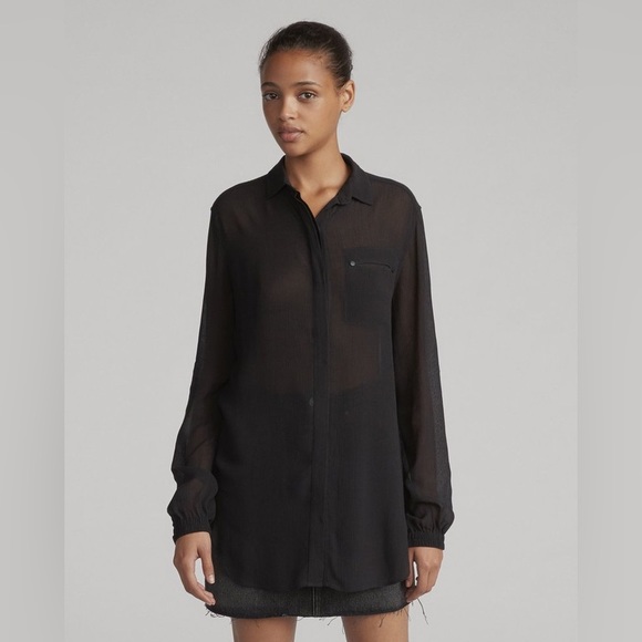rag & bone Tops - NWT Rag & Bone black shelly shirt